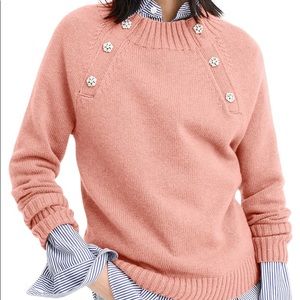 JCrew Pink Sweater with Jeweled Buttons